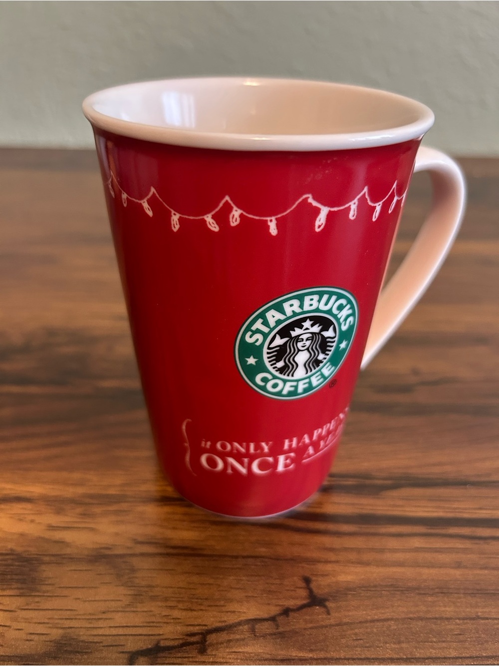 Starbucks Red and White Holiday Ceramic Mug